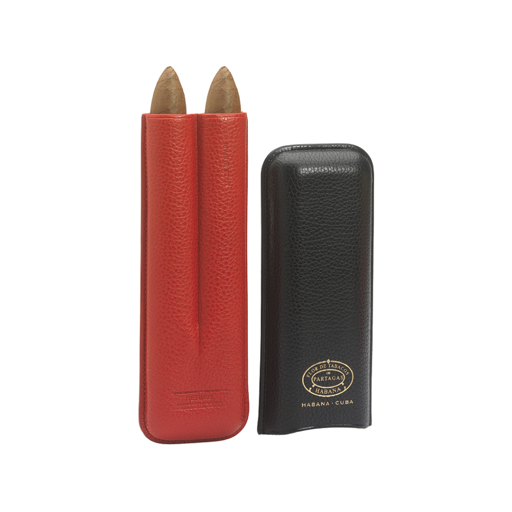 Partagas Serie P No.2 Leather Case holding Cuban cigars